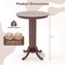 Costway 30” Round Bar Table with Rubber Wood Frame, Elegant Pedestal Base for Dining Room Espresso/Oak Gray